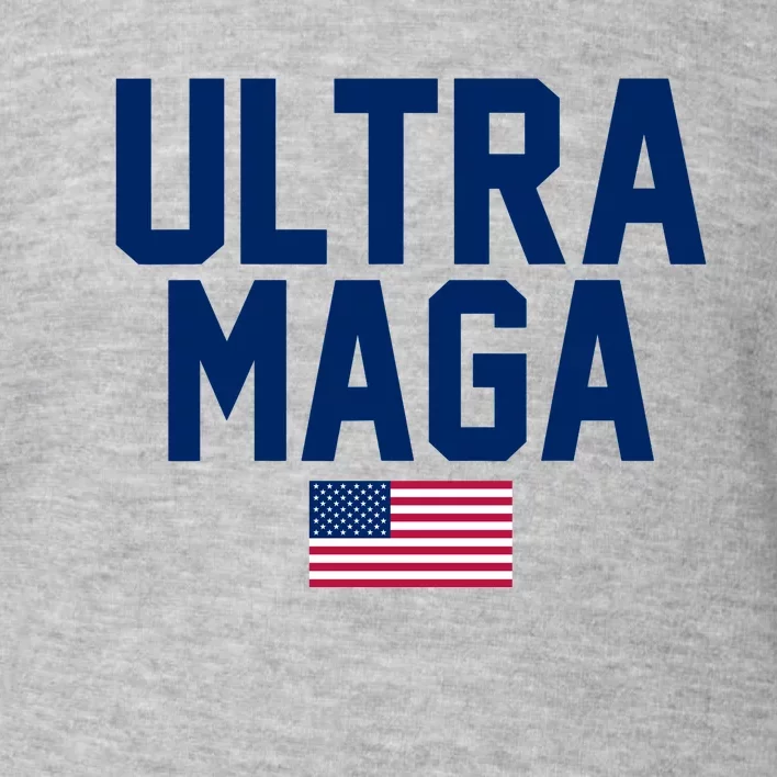 Ultra MAGA Shirt Maga King Funny Anti Biden American Flag Pro Trump Trendy Toddler Sweatshirt