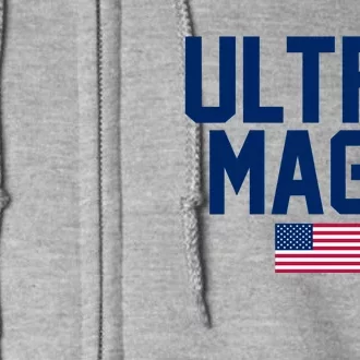 Ultra MAGA Shirt Maga King Funny Anti Biden American Flag Pro Trump Trendy Full Zip Hoodie