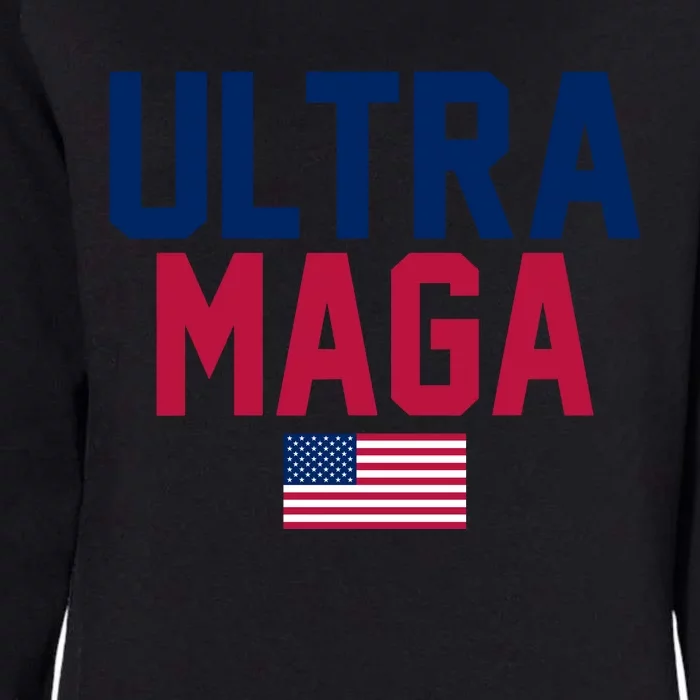 Ultra MAGA Shirt Funny Anti Biden American Flag Pro Trump Trendy Womens California Wash Sweatshirt