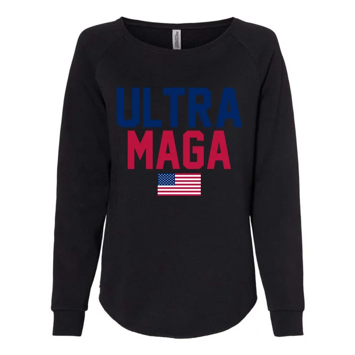 Ultra MAGA Shirt Funny Anti Biden American Flag Pro Trump Trendy Womens California Wash Sweatshirt