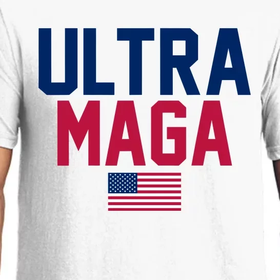 Ultra MAGA Shirt Funny Anti Biden American Flag Pro Trump Trendy Pajama Set