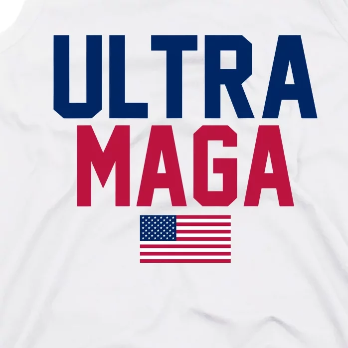 Ultra MAGA Shirt Funny Anti Biden American Flag Pro Trump Trendy Tank Top