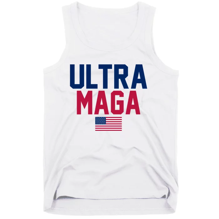 Ultra MAGA Shirt Funny Anti Biden American Flag Pro Trump Trendy Tank Top