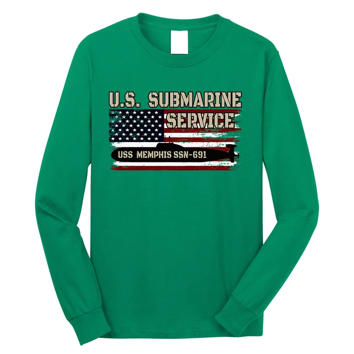 Uss Memphis Ssn691 Submarine Veterans Day FatherS Day Long Sleeve Shirt