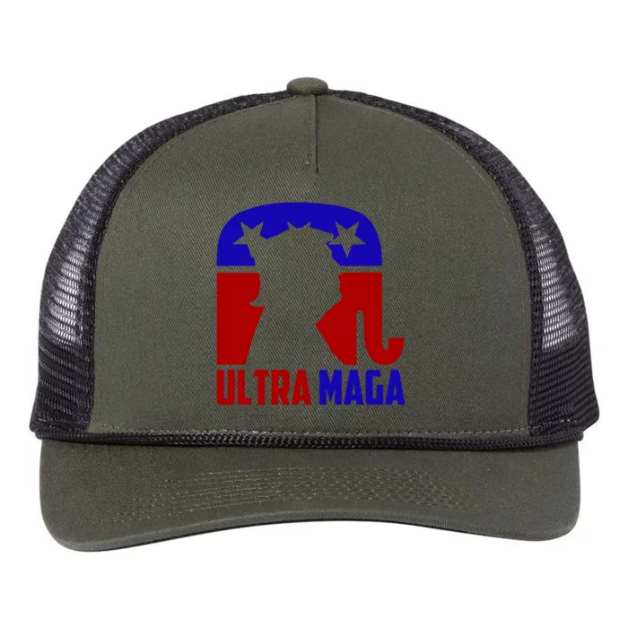 Ultra MAGA Shirt Pro Trump Funny Anti Biden Republican Gift Retro Rope Trucker Hat Cap