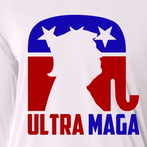 Ultra MAGA Shirt Pro Trump Funny Anti Biden Republican Gift Cooling Performance Long Sleeve Crew