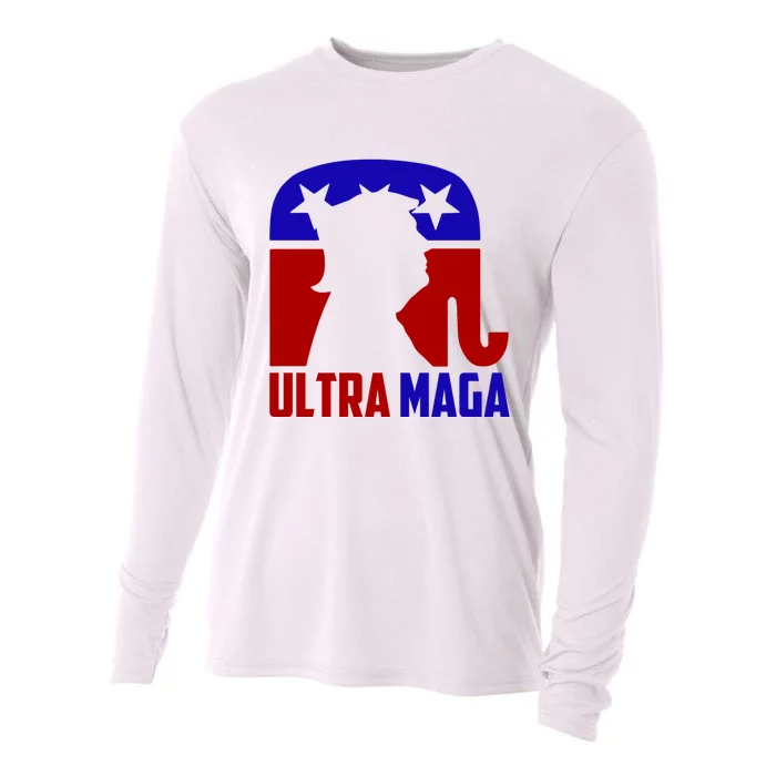 Ultra MAGA Shirt Pro Trump Funny Anti Biden Republican Gift Cooling Performance Long Sleeve Crew