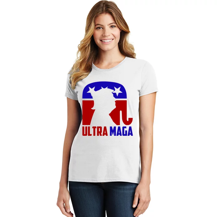 Ultra MAGA Shirt Pro Trump Funny Anti Biden Republican Gift Women's T-Shirt