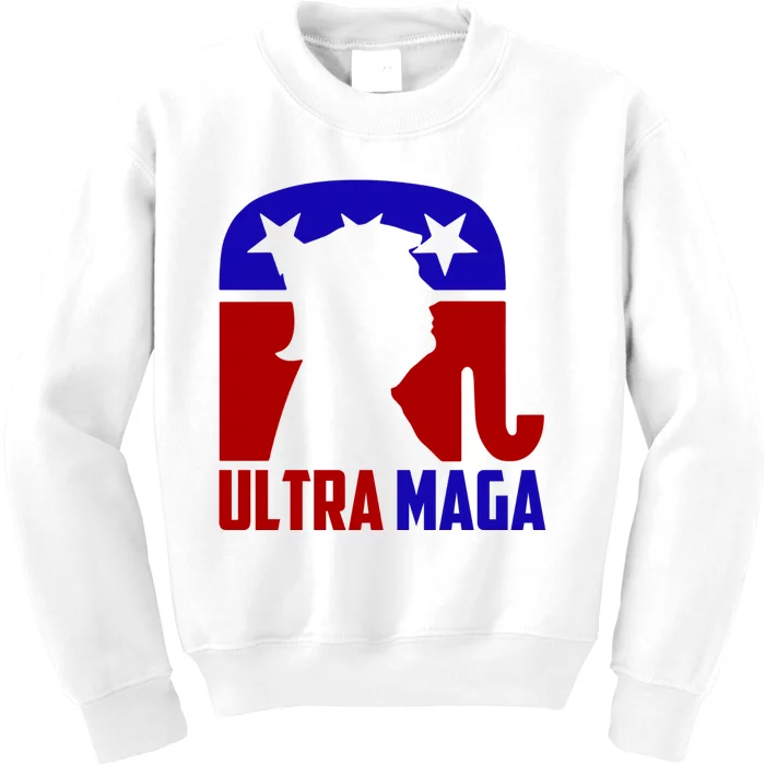 Ultra MAGA Shirt Pro Trump Funny Anti Biden Republican Gift Kids Sweatshirt