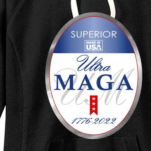 Ultra MAGA Superior 1776 2022 Parody Trump 2024 Anti Biden Women's Fleece Hoodie