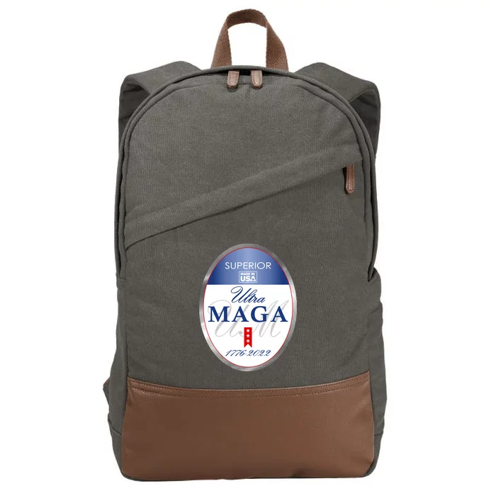 Ultra MAGA Superior 1776 2022 Parody Trump 2024 Anti Biden Cotton Canvas Backpack