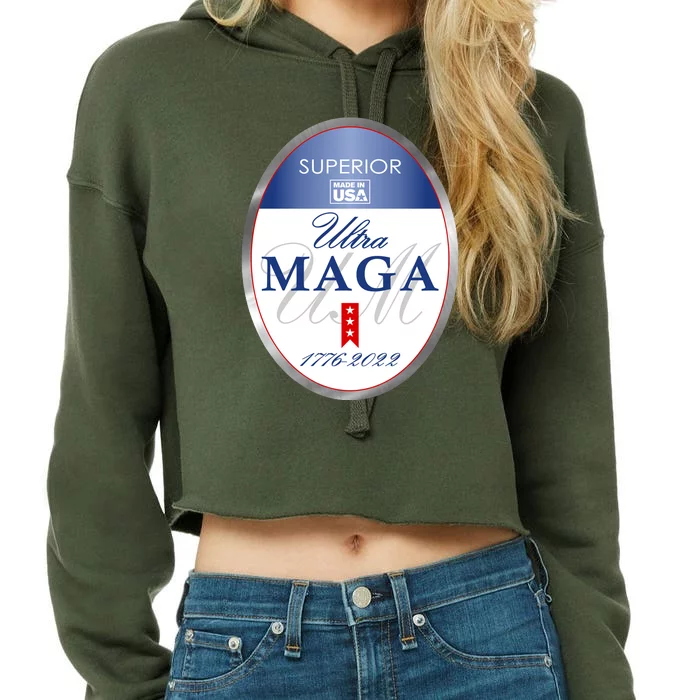 Ultra MAGA Superior 1776 2022 Parody Trump 2024 Anti Biden Crop Top Hoodie