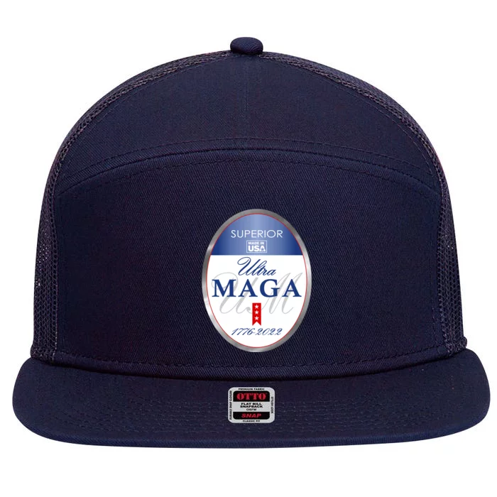 Ultra MAGA Superior 1776 2022 Parody Trump 2024 Anti Biden 7 Panel Mesh Trucker Snapback Hat