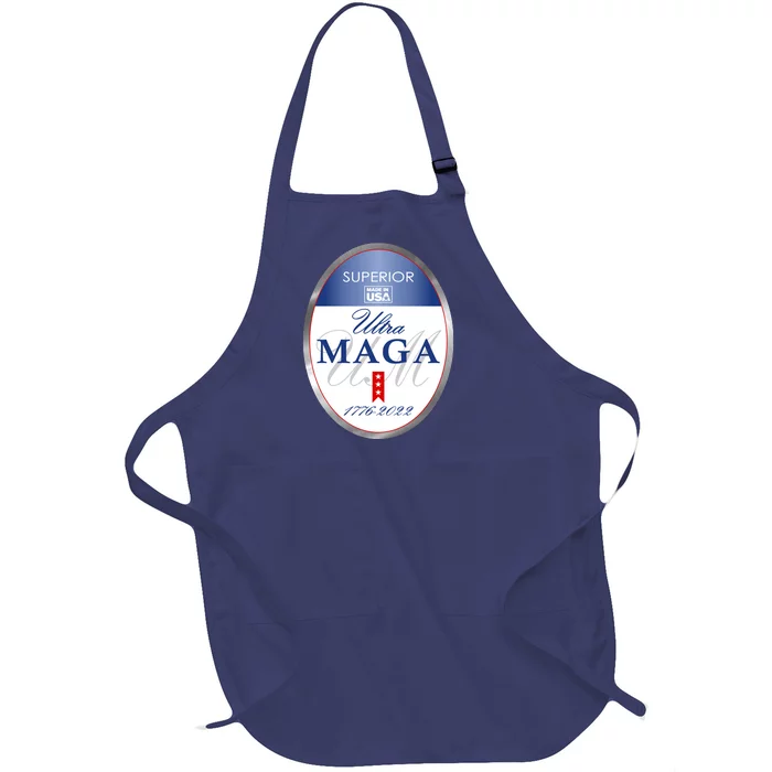 Ultra MAGA Superior 1776 2022 Parody Trump 2024 Anti Biden Full-Length Apron With Pocket