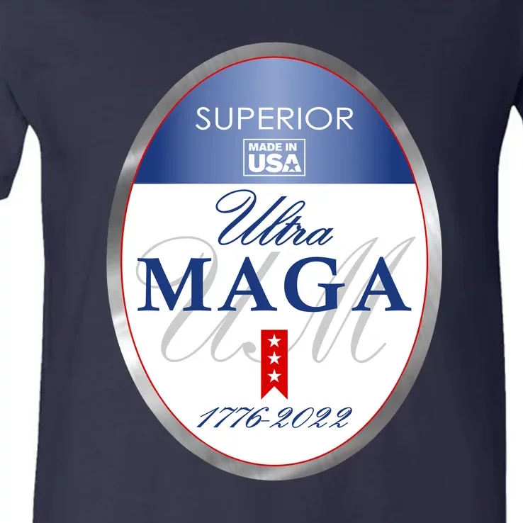 Ultra MAGA Superior 1776 2022 Parody Trump 2024 Anti Biden V-Neck T-Shirt