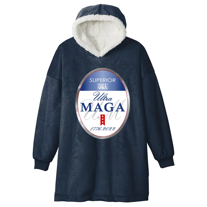 Ultra MAGA Superior 1776 2022 Parody Trump 2024 Anti Biden Hooded Wearable Blanket