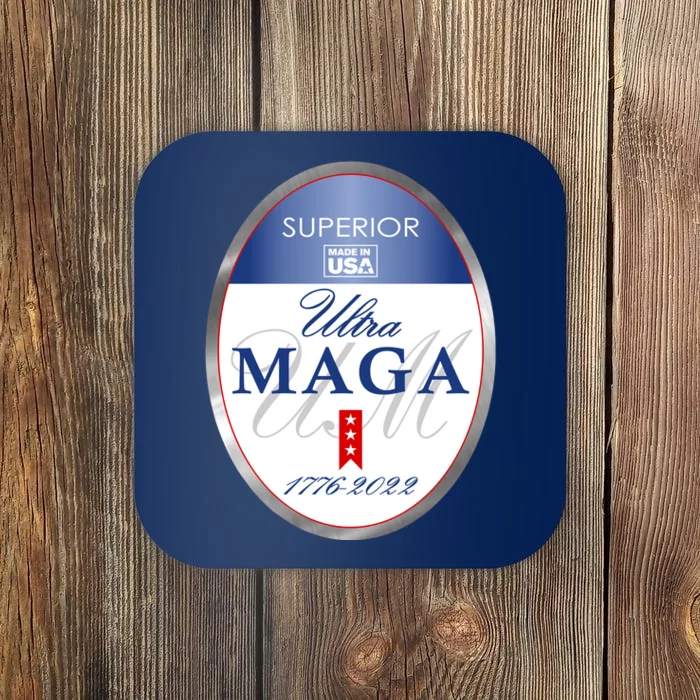 Ultra MAGA Superior 1776 2022 Parody Trump 2024 Anti Biden Coaster