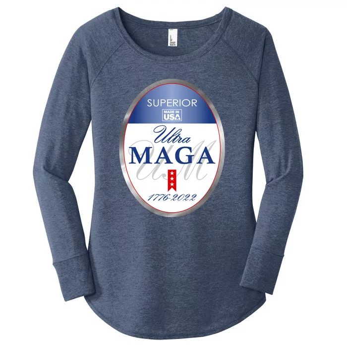 Ultra MAGA Superior 1776 2022 Parody Trump 2024 Anti Biden Women's Perfect Tri Tunic Long Sleeve Shirt