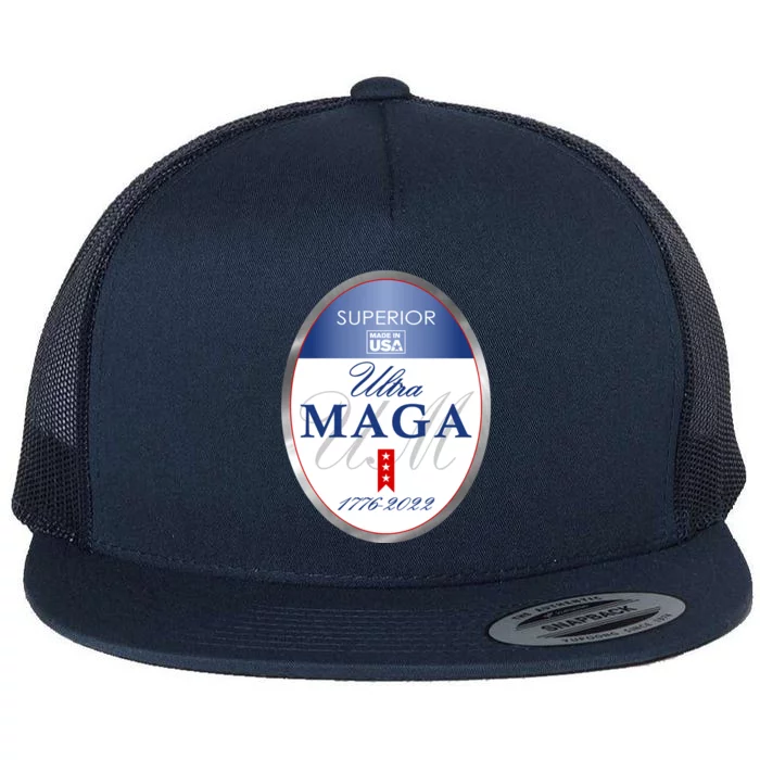 Ultra MAGA Superior 1776 2022 Parody Trump 2024 Anti Biden Flat Bill Trucker Hat