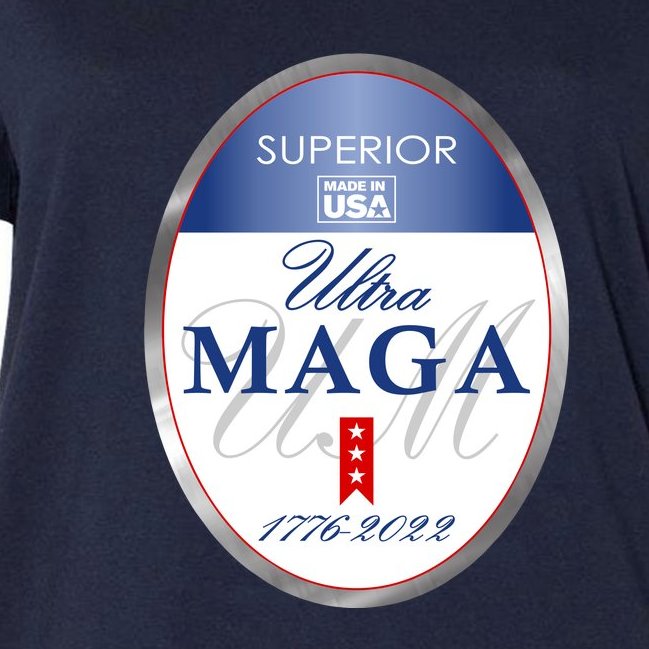 Ultra MAGA Superior 1776 2022 Parody Trump 2024 Anti Biden Women's V-Neck Plus Size T-Shirt