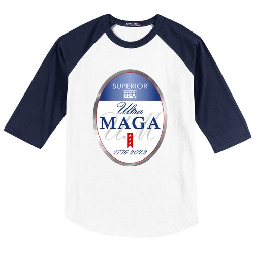 Ultra MAGA Superior 1776 2022 Parody Trump 2024 Anti Biden Baseball Sleeve Shirt