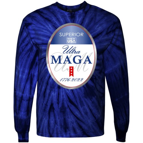Ultra MAGA Superior 1776 2022 Parody Trump 2024 Anti Biden Tie-Dye Long Sleeve Shirt