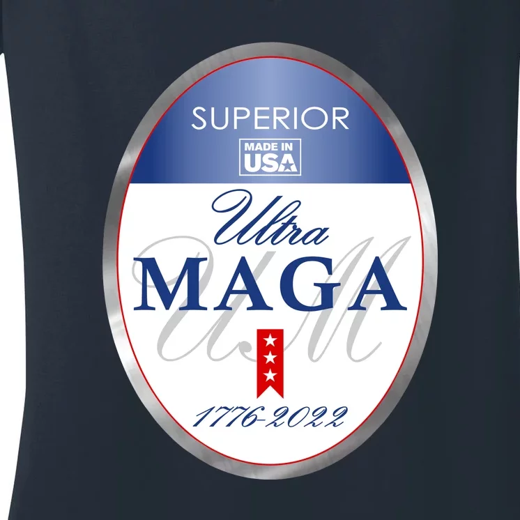 Ultra MAGA Superior 1776 2022 Parody Trump 2024 Anti Biden Women's V-Neck T-Shirt