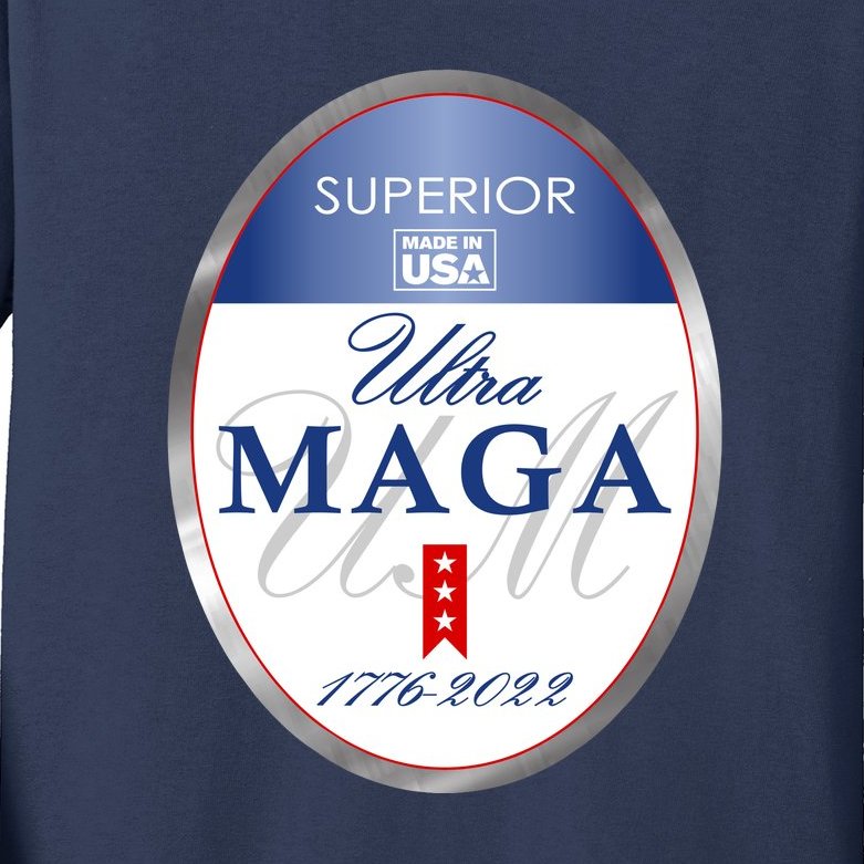 Ultra MAGA Superior 1776 2022 Parody Trump 2024 Anti Biden Kids Long Sleeve Shirt