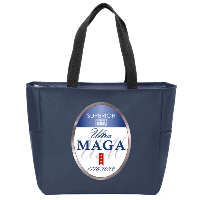 Ultra MAGA Superior 1776 2022 Parody Trump 2024 Anti Biden Zip Tote Bag