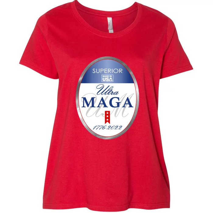 Ultra MAGA Superior 1776 2022 Parody Trump 2024 Anti Biden Women's Plus Size T-Shirt