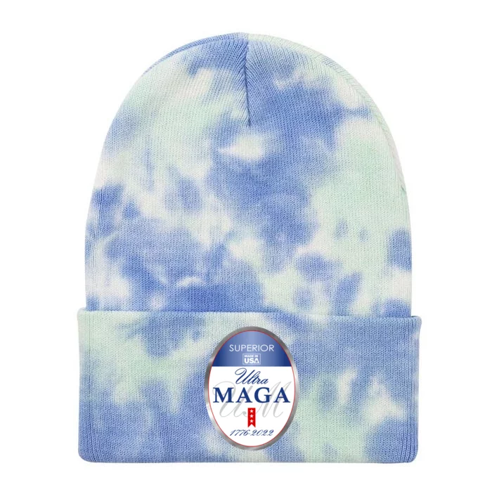 Ultra MAGA Superior 1776 2022 Parody Trump 2024 Anti Biden Tie Dye 12in Knit Beanie