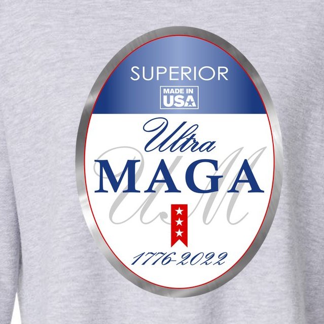 Ultra MAGA Superior 1776 2022 Parody Trump 2024 Anti Biden Cropped Pullover Crew