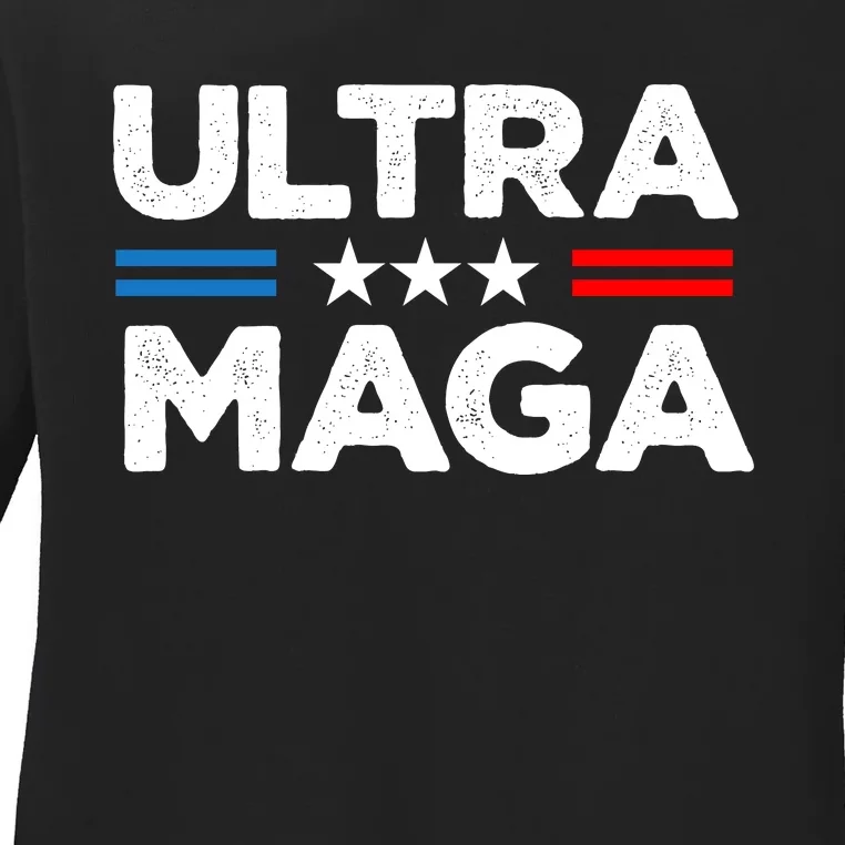 Ultra Maga Slogan Graphic Ladies Long Sleeve Shirt