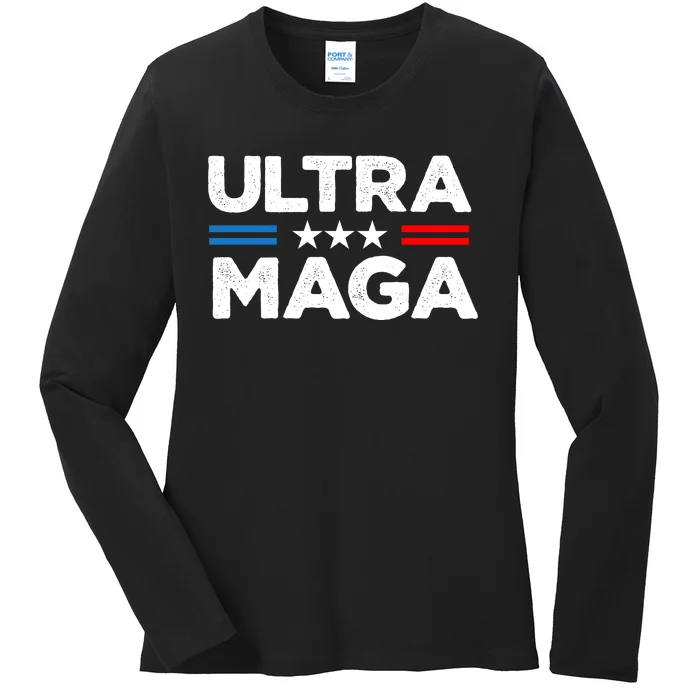 Ultra Maga Slogan Graphic Ladies Long Sleeve Shirt