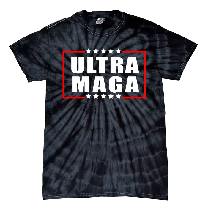 Ultra Maga Slogan With Stars Graphic Tie-Dye T-Shirt