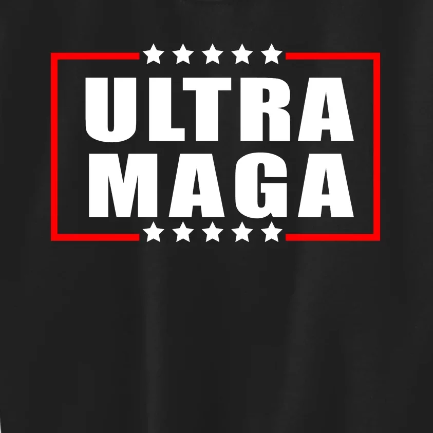 Ultra Maga Slogan With Stars Graphic Kids Sweatshirt