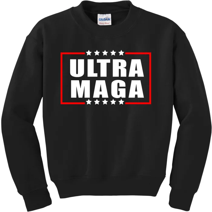 Ultra Maga Slogan With Stars Graphic Kids Sweatshirt