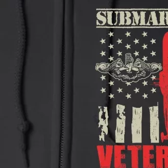 Us Military Submarine Gift For A Veteran Submariner Full Zip Hoodie