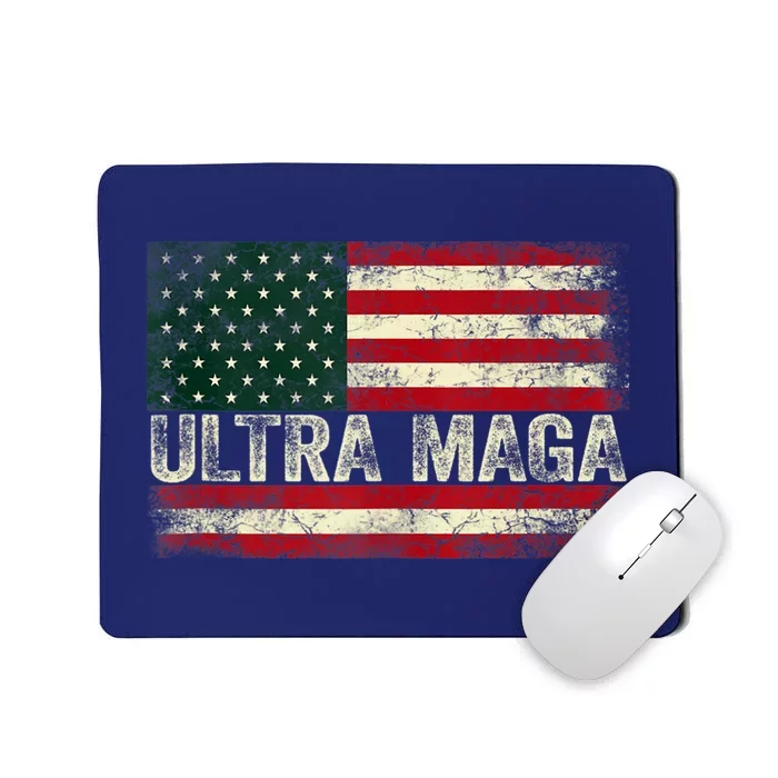 Ultra Maga Shirt US Flag Tee USA Top American Ultra Mega Mousepad