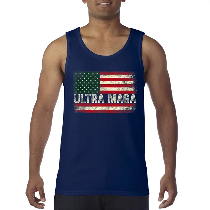 Ultra Maga Shirt US Flag Tee USA Top American Ultra Mega Tank Top