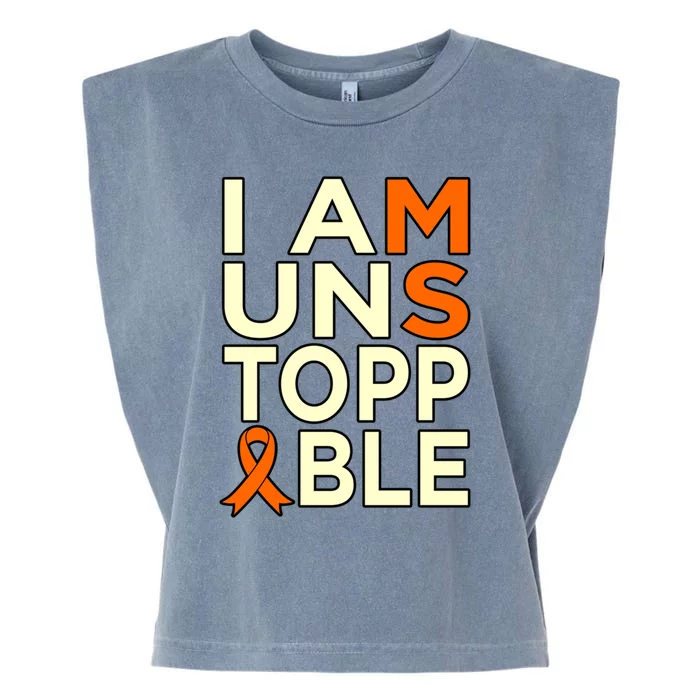 Unstoppable Multiple Sclerosis Awareness Support Graphic Cute Gift Garment-Dyed Women's Muscle Tee