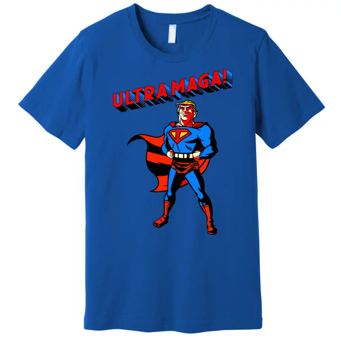 Ultra MAGA Superhero Parody Trump 2024 Anti Biden Premium T-Shirt