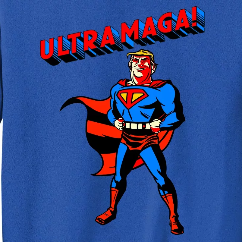 Ultra MAGA Superhero Parody Trump 2024 Anti Biden Tall Sweatshirt