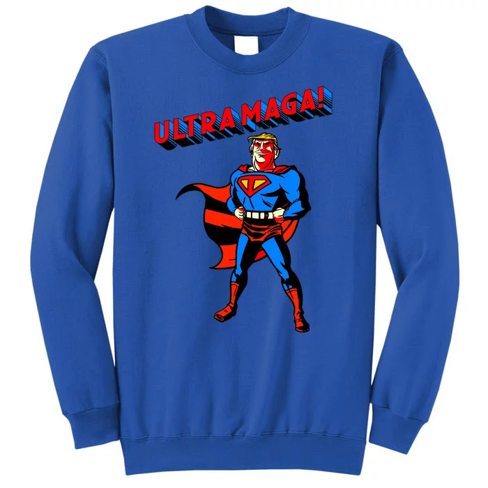 Ultra MAGA Superhero Parody Trump 2024 Anti Biden Tall Sweatshirt