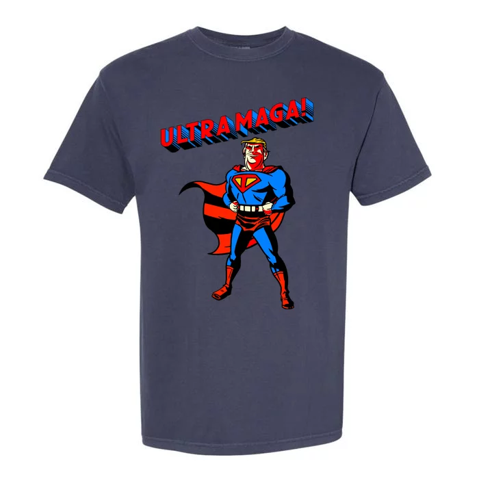 Ultra MAGA Superhero Parody Trump 2024 Anti Biden Garment-Dyed Heavyweight T-Shirt