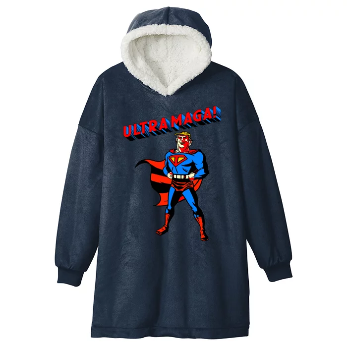 Ultra MAGA Superhero Parody Trump 2024 Anti Biden Hooded Wearable Blanket