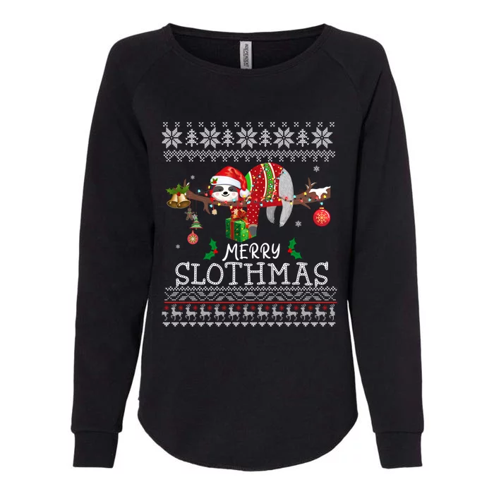 Ugly Merry Slothmas Gift Christmas Pajama For Sloth Lovers Great Gift Womens California Wash Sweatshirt