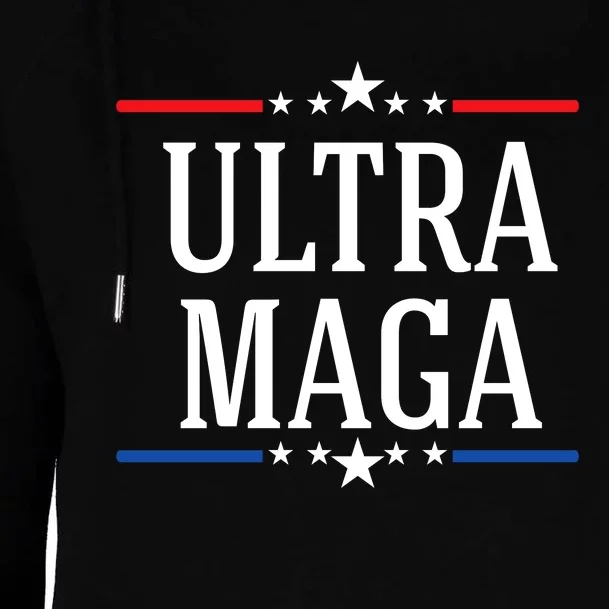 Ultra Maga Typography Womens Funnel Neck Pullover Hood