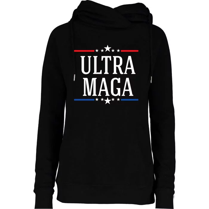 Ultra Maga Typography Womens Funnel Neck Pullover Hood