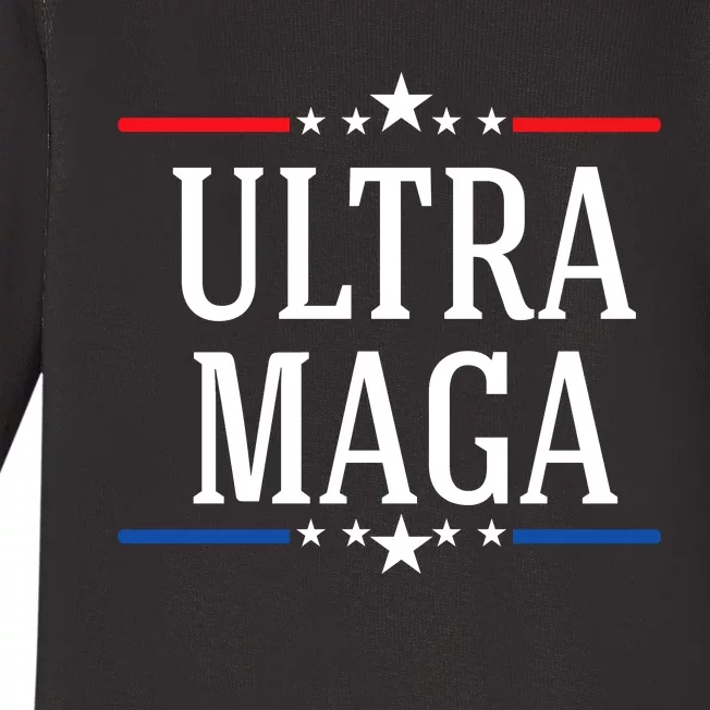 Ultra Maga Typography Baby Long Sleeve Bodysuit